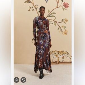 FARM Rio Brown and Blue Maxi Dress